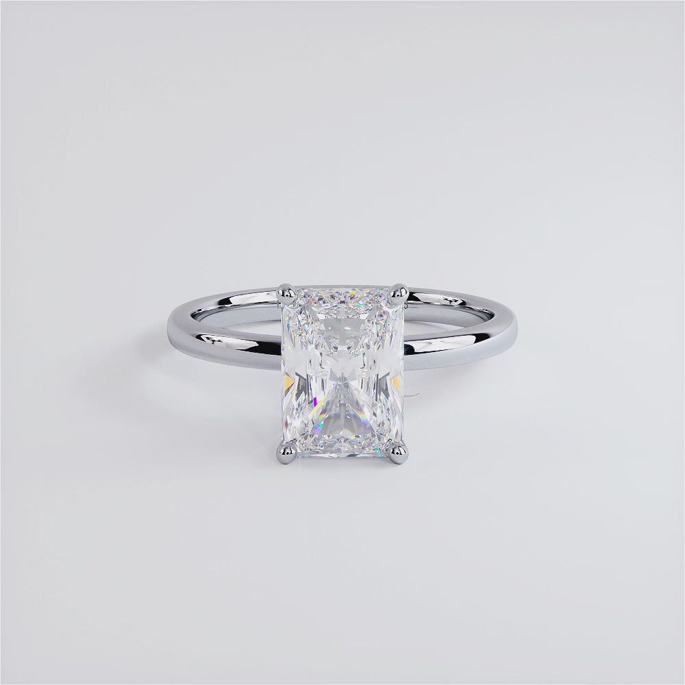 2 Carat Radiant Cut Petite Wire Basket Solitaire