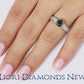 1.40 Carat Certified Natural Black Diamond Engagement Ring 14k White Gold