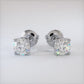 2.00ctw GIA Certified Round Brilliant Diamond Studs Earrings Basket Set in 14k White Gold