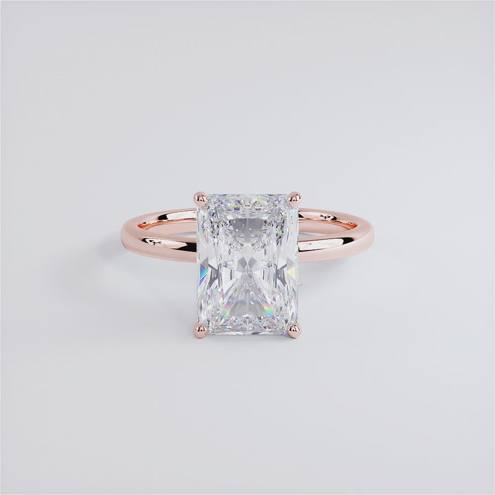 3 Carat Radiant Cut Petite Wire Basket Solitaire