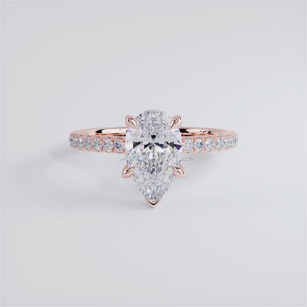 2 Carat Pear Shape Petite Micropavé