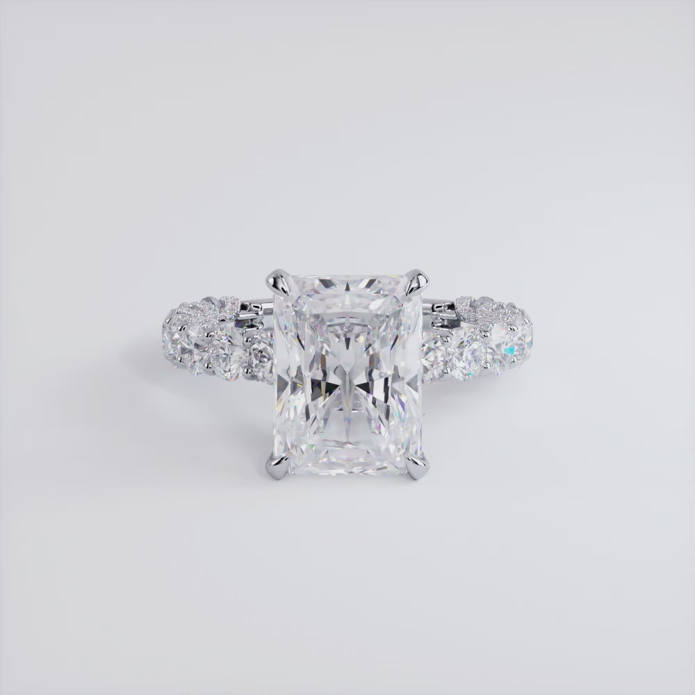 5 Carat Radiant Cut Micropavé Lucida Setting