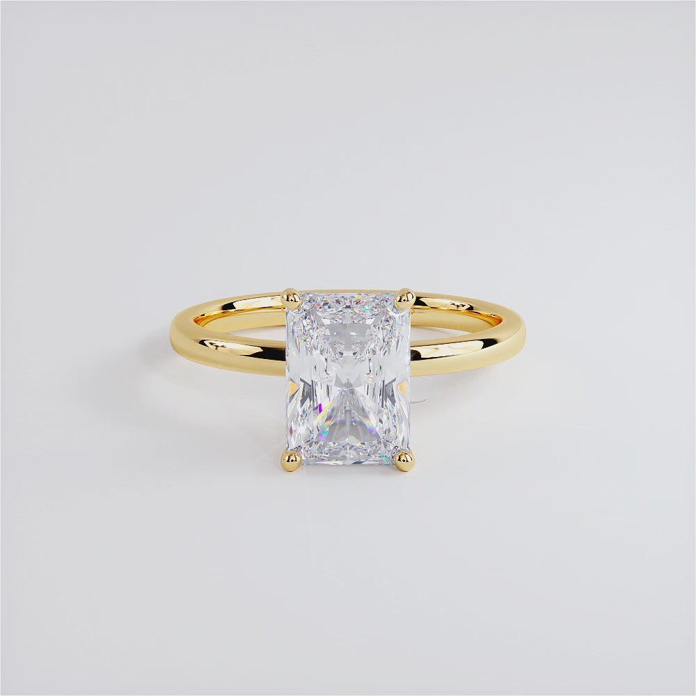 2 Carat Radiant Cut Petite Wire Basket Solitaire