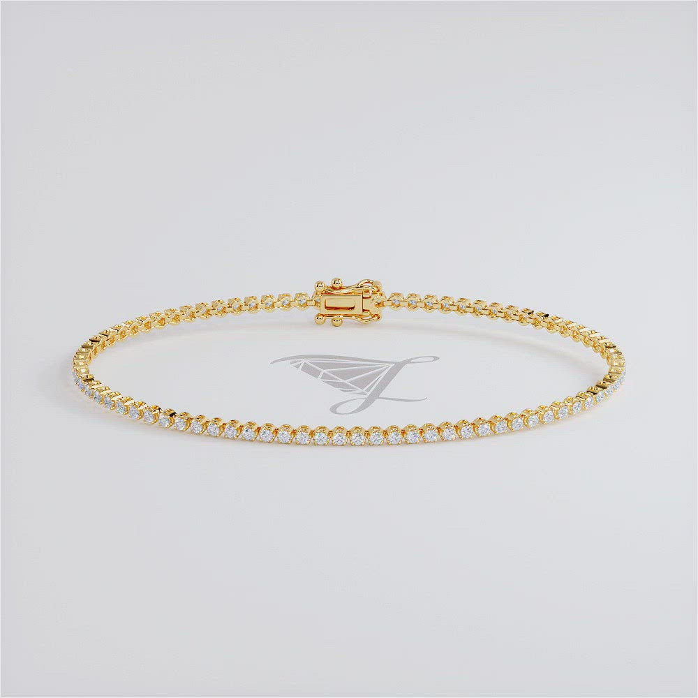 1.05ctw Round Brilliant Buttercup Diamond Tennis Bracelet set in 14k Yellow Gold
