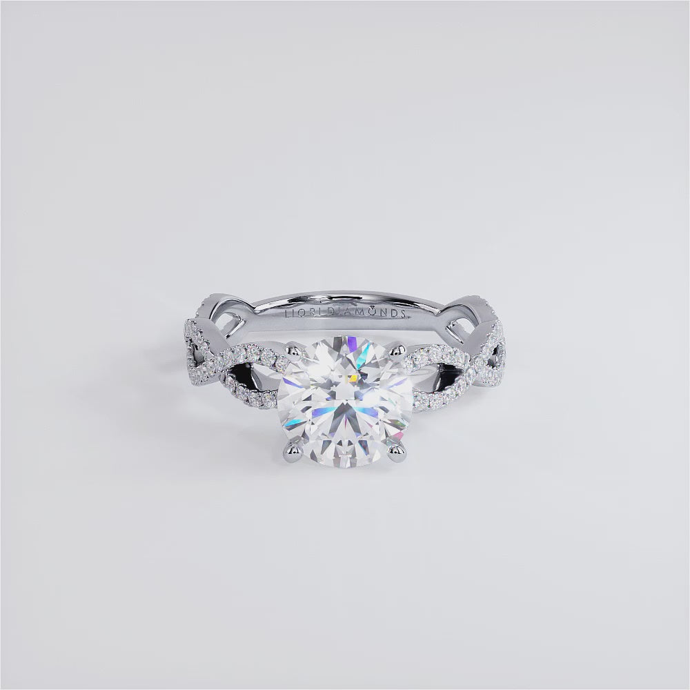 1.5 Carat Round Brilliant Petite Micropavé Infinity Twist