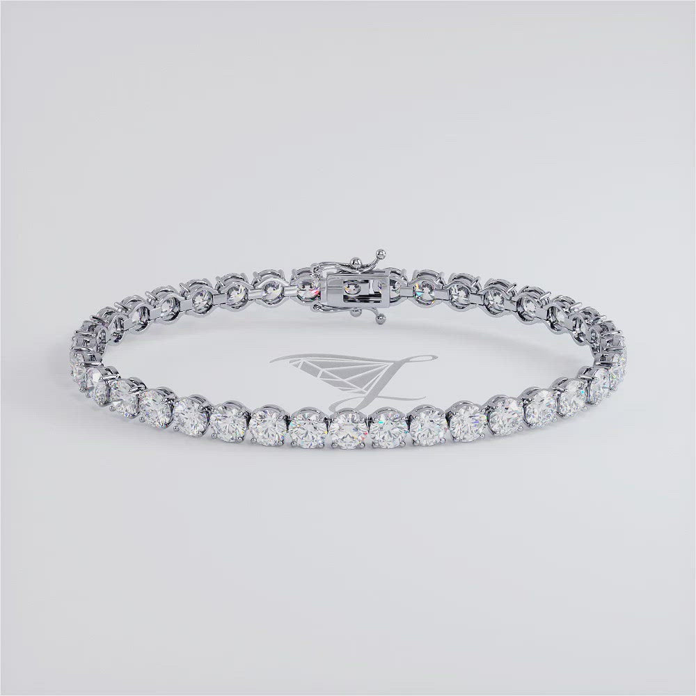 12.00ctw Round Brilliant Diamond Tennis Bracelet set in 14k White Gold
