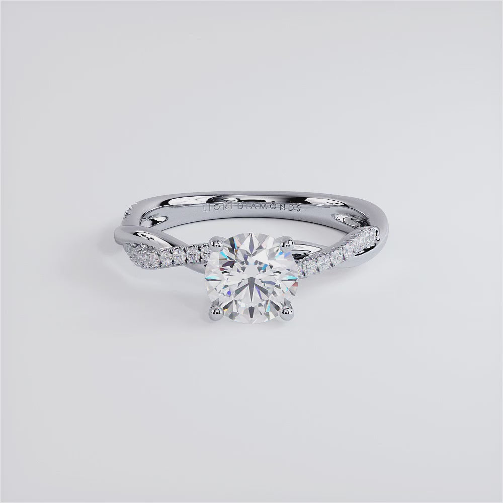 1 Carat Round Brilliant Petite Infinity Twist Micropavé