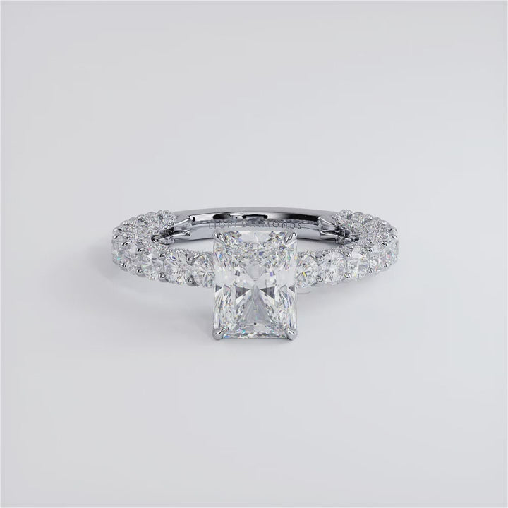 2 Carat Radiant Cut Micropavé Lucida Setting