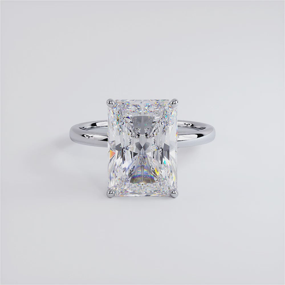 5 Carat Radiant Cut Petite Wire Basket Solitaire