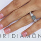 2.68 Carat Fancy Blue & White Round Cut Three Stone Diamond Engagement Ring 18k
