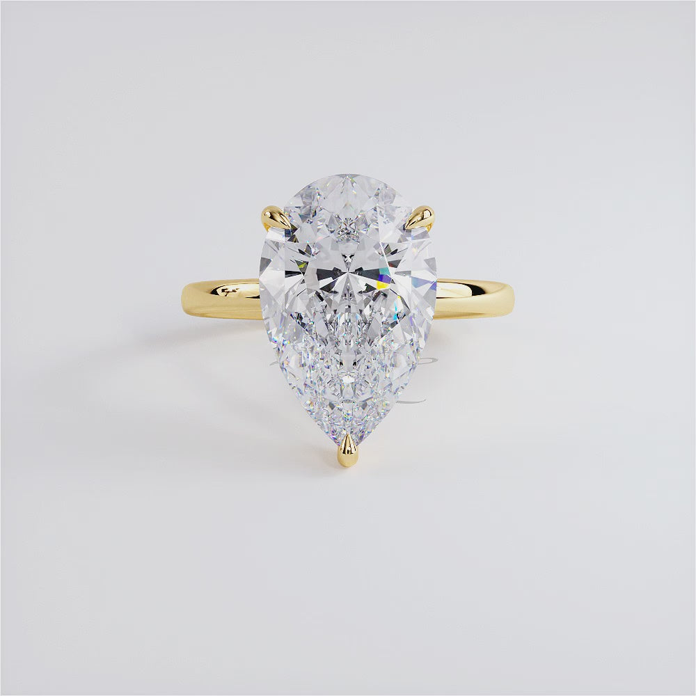 5 Carat Pear Shape Petite Wire Basket Solitaire