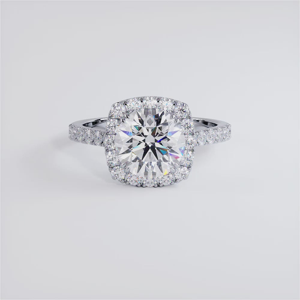 2.5 Carat Round Brilliant Micropavé Halo