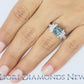 2.81 Carat Fancy Blue Princess Cut Diamond Engagement Ring 18k White Gold