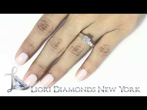 A-020 - 0.90 Carat F-SI1 Radiant Cut Diamond Solitaire Engagement Ring 14k White Gold