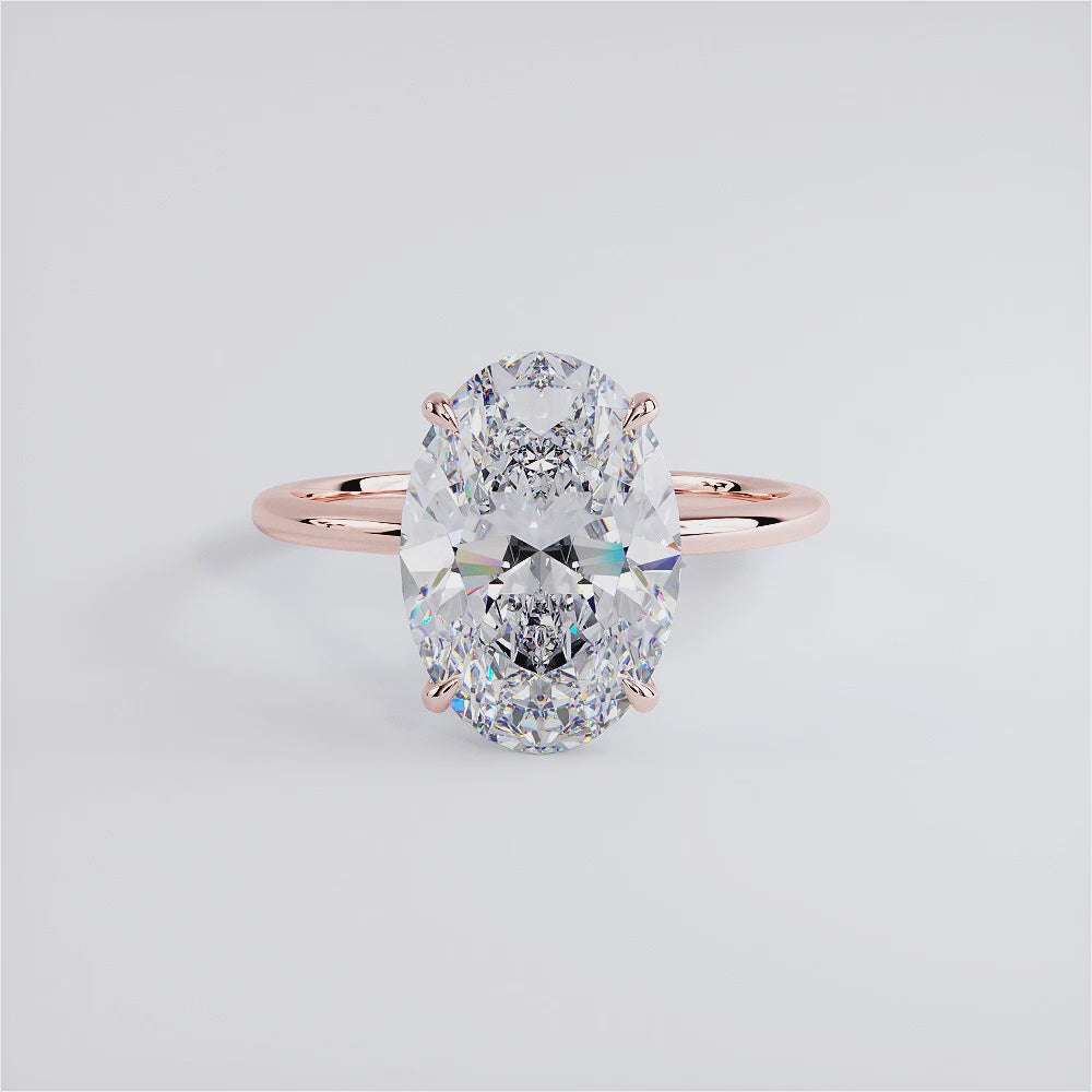 5 Carat Oval Cut Petite Wire Basket Solitaire