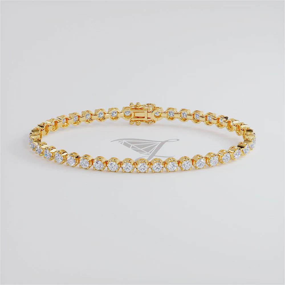 4.00ctw Round Brilliant Buttercup Diamond Tennis Bracelet set in 14k Yellow Gold