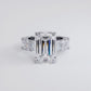 9.77ctw GIA Certified D-VVS2 Emerald Cut Micropavé Lucida Set Lab Grown Diamond Engagement Ring set in 14k White Gold