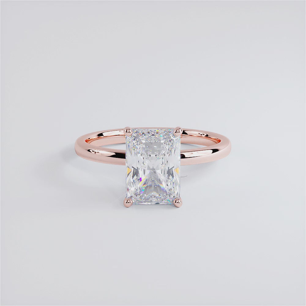 2 Carat Radiant Cut Petite Wire Basket Solitaire