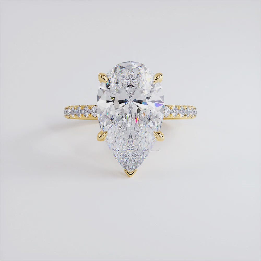 5 Carat Pear Shape Petite Micropavé