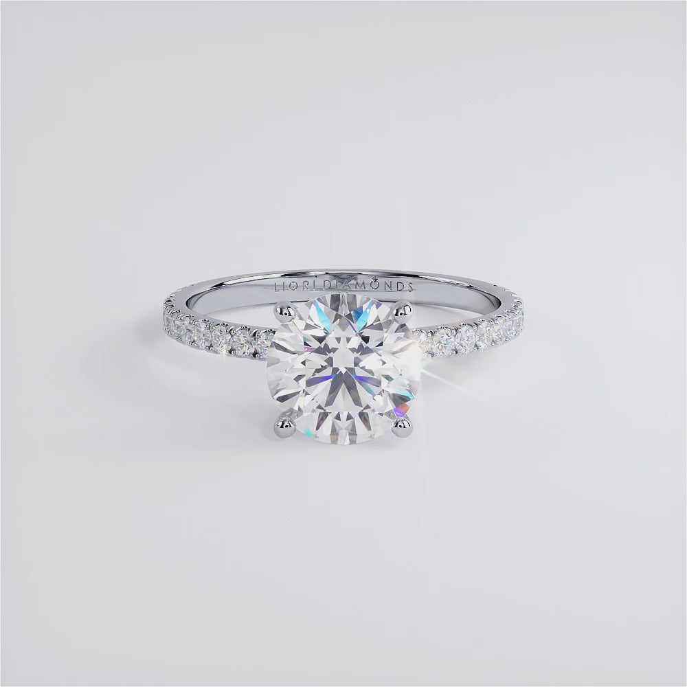 1.5 Carat Round Brilliant Under Halo Petite Micropavé