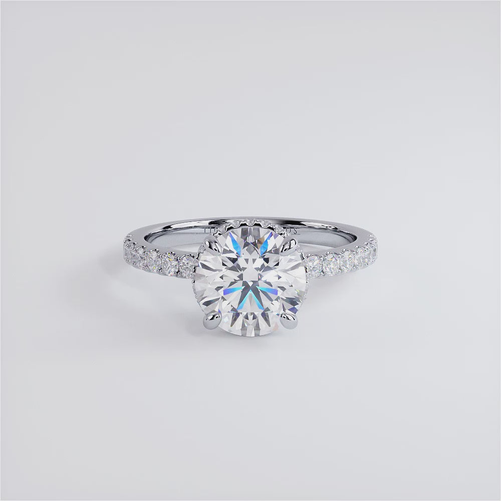 2 Carat Round Brilliant The Sex & The City Under Halo Micropavé