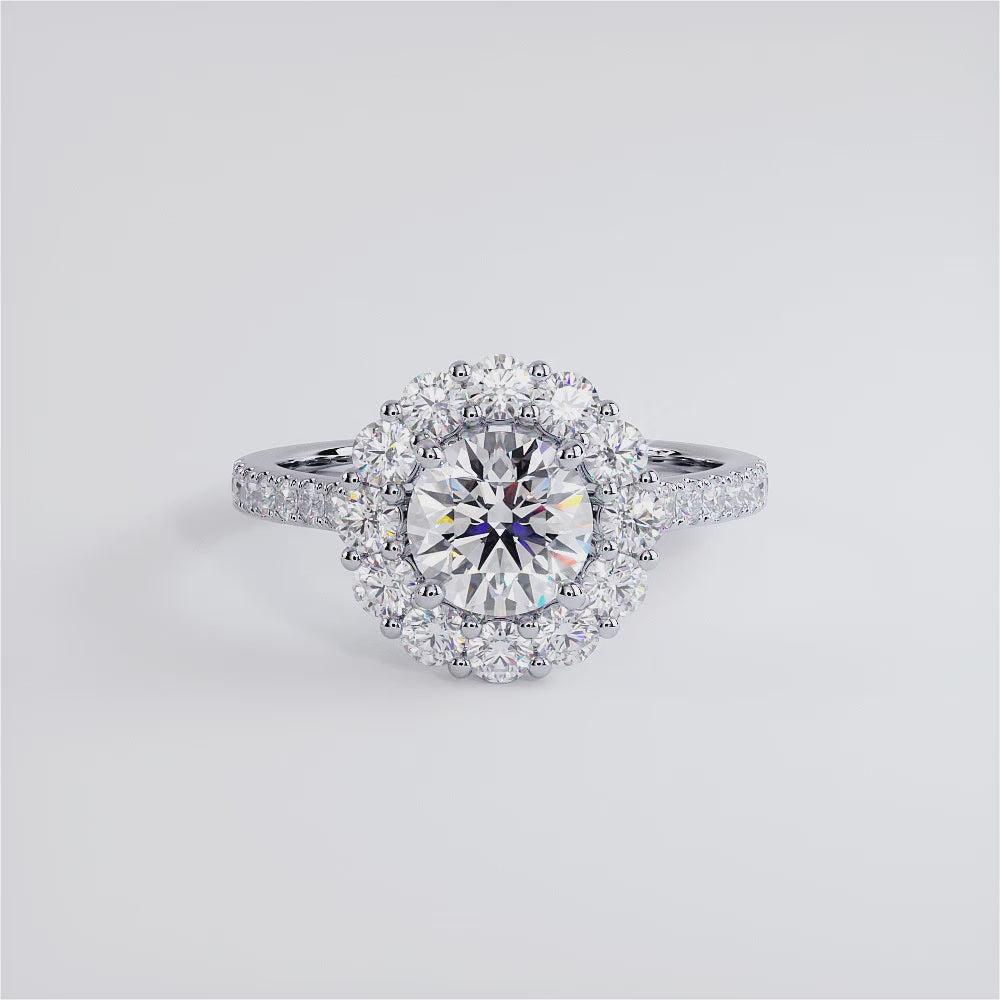 1.5 Carat Round Brilliant XL Floral Halo