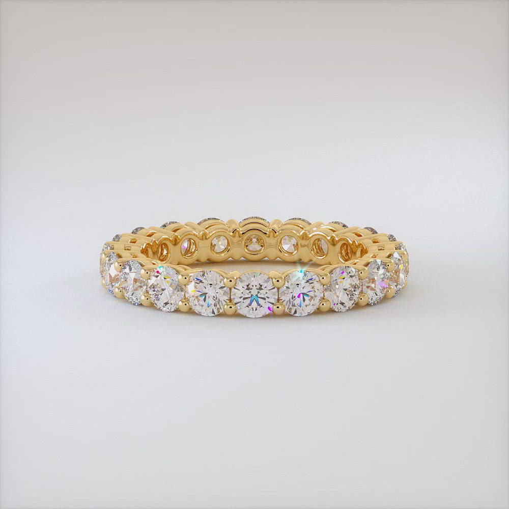2.50ctw Round Diamond Eternity Wedding Band Anniversary Ring 14k Yellow Gold