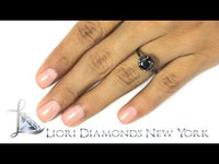 BDR-201 - 2.01 Carat Certified Natural Black Diamond Engagement Ring 14k White Gold