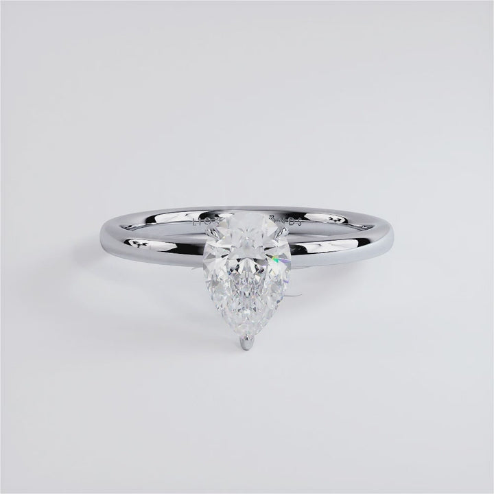 1 Carat Pear Shape Micropavé Wire Basket