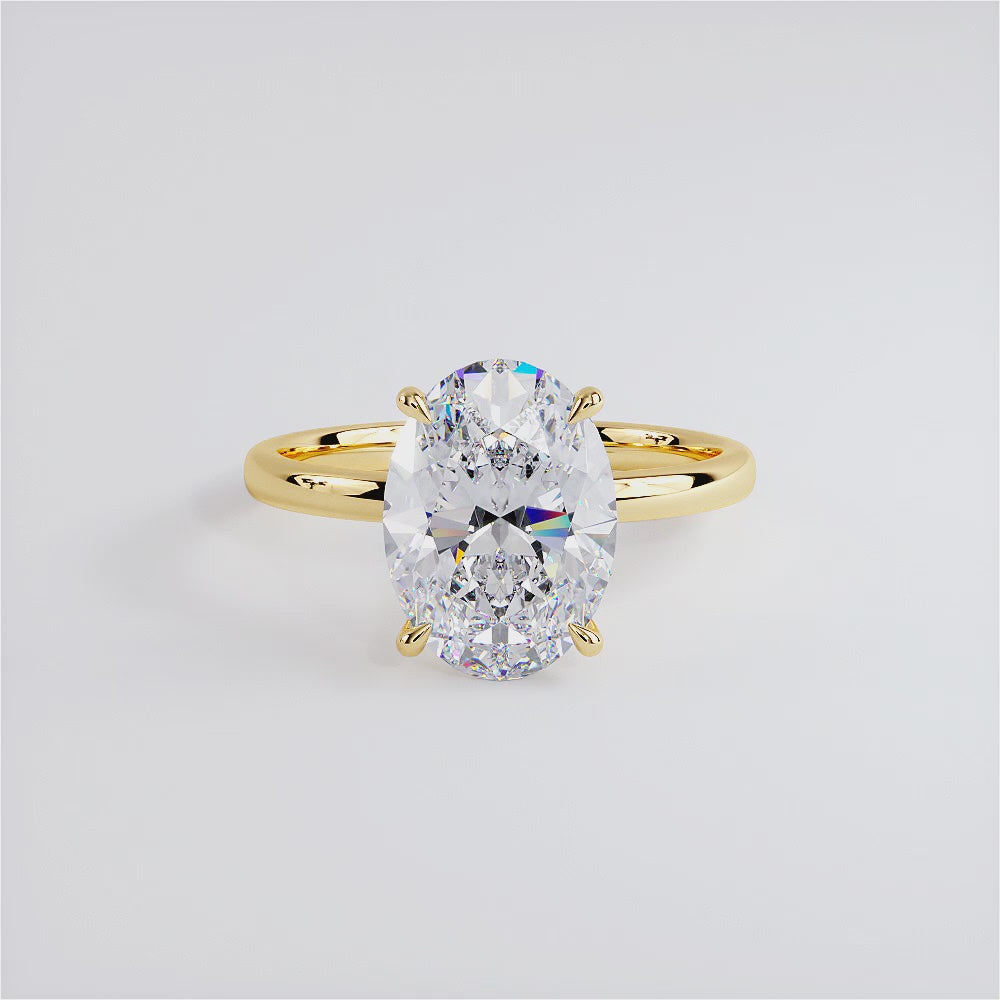 4 Carat Oval Cut Petite Wire Solitaire