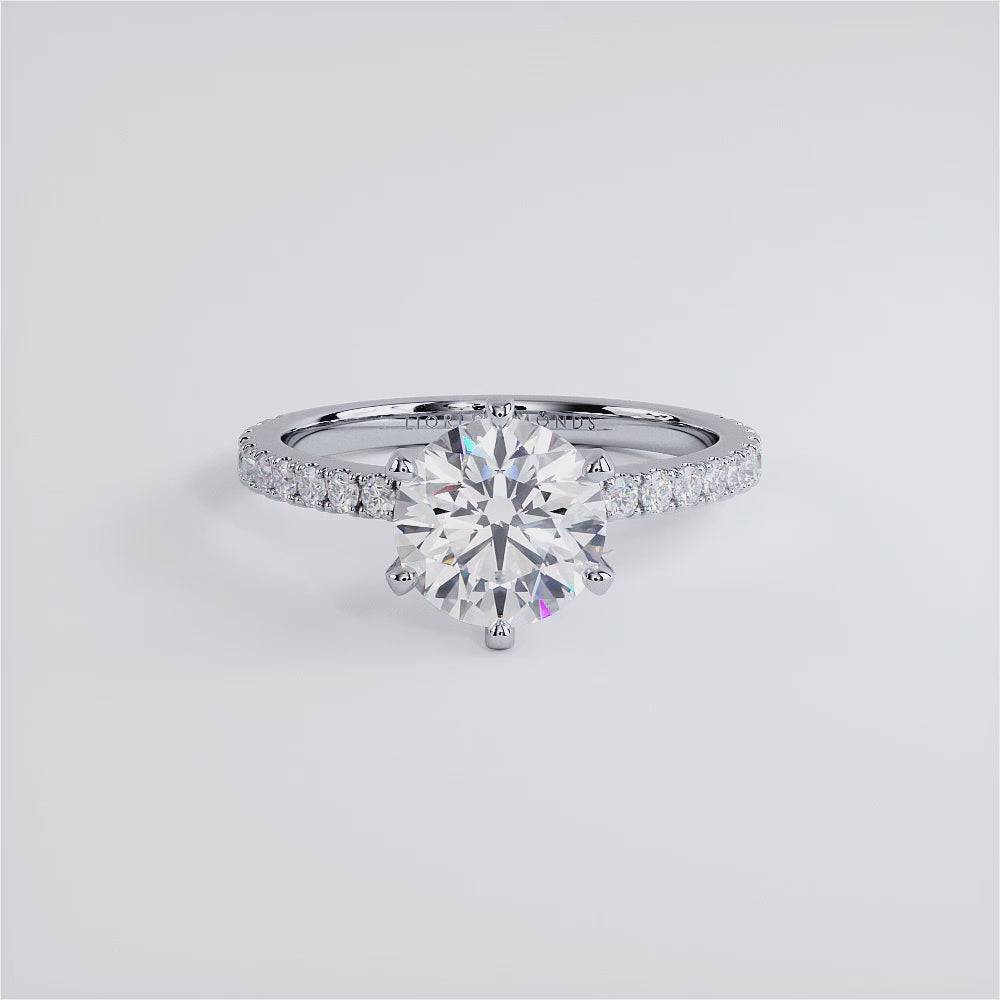1.5 Carat Round Brilliant 6 Prong Petite Micro Prong Set