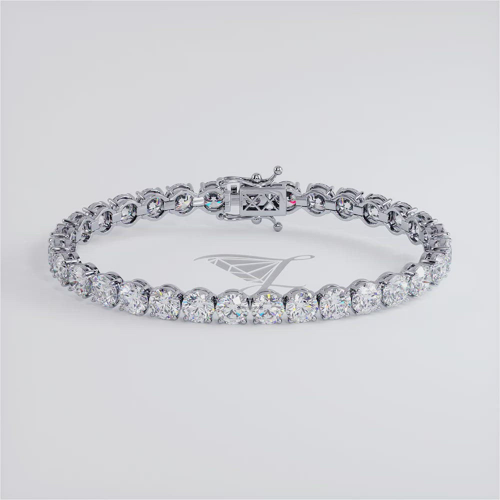 17.00ctw Round Brilliant Diamond Tennis Bracelet set in 14k White Gold