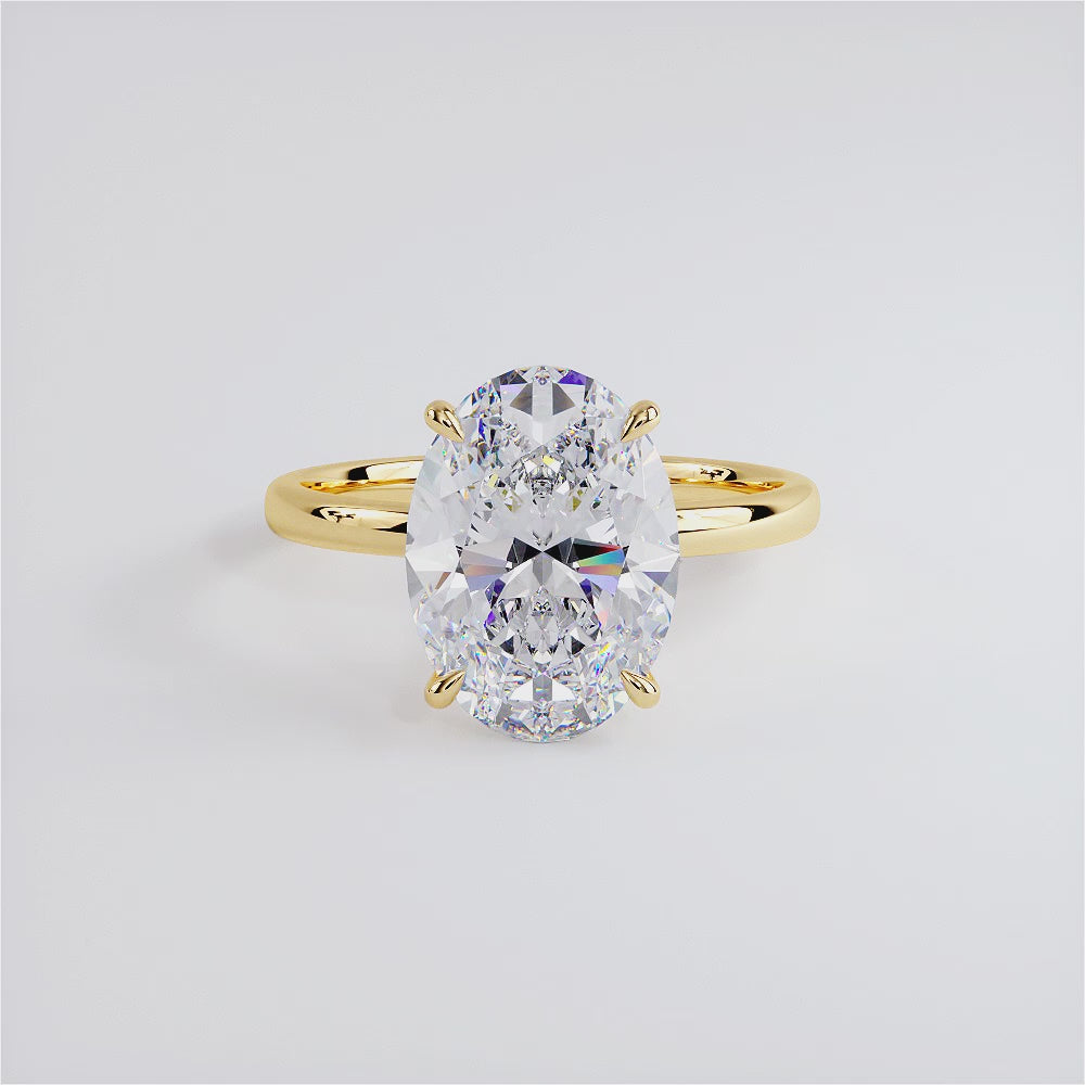 5 Carat Oval Cut Petite Wire Solitaire