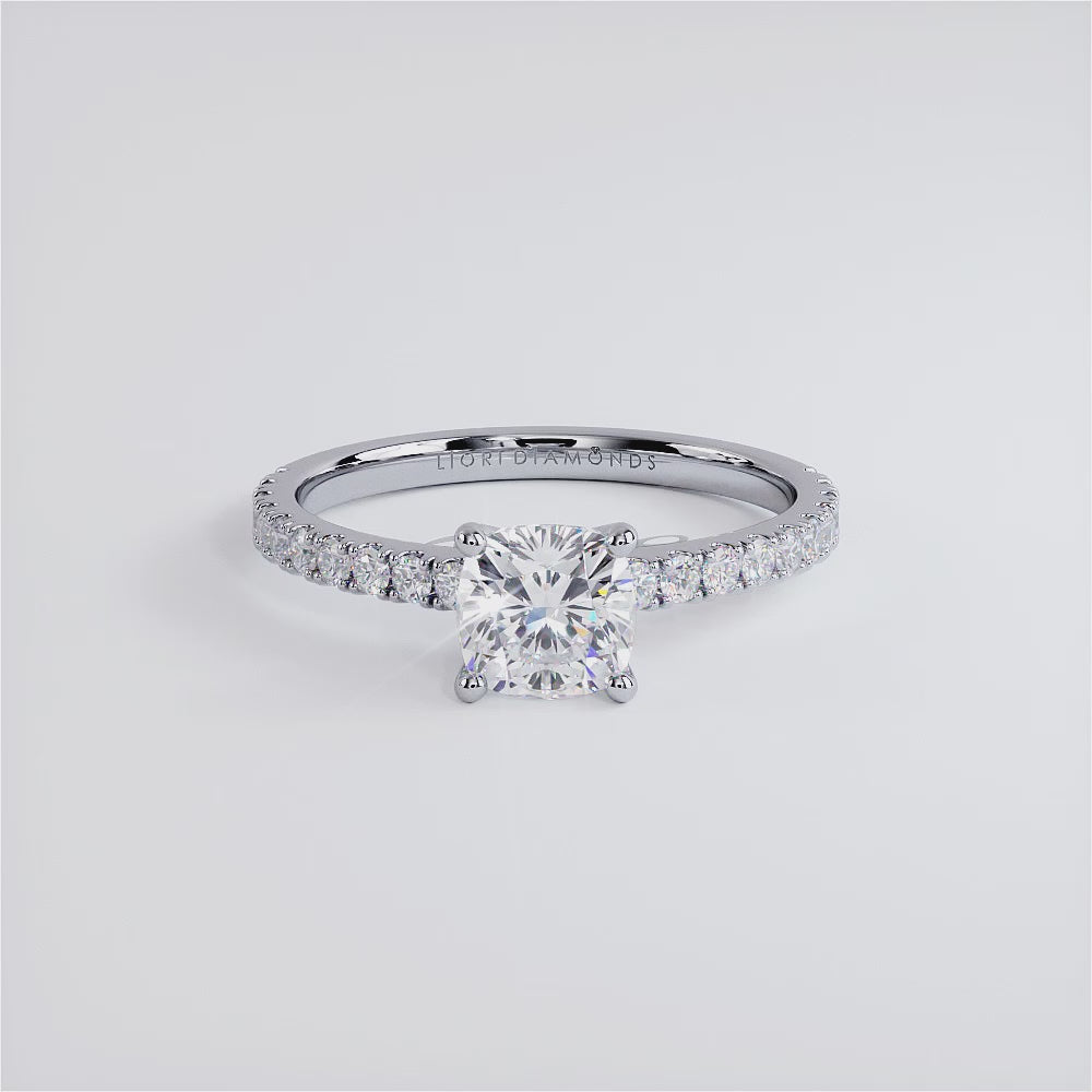 1 Carat Cushion Cut Petite Micro Prong Set