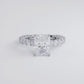 6.16ctw GIA Certified E-VS1 Radiant Cut Micropavé Lucida Setting Lab Grown Diamond Engagement Ring set in 14k White Gold