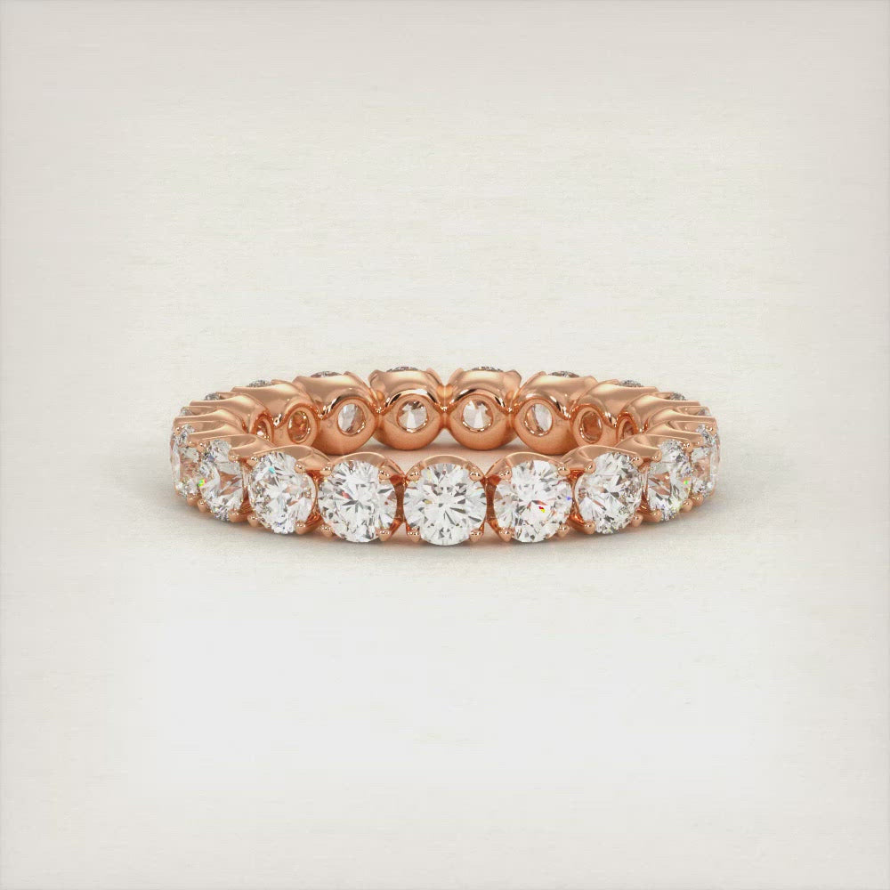 2.00ctw Round Diamond Eternity Wedding Band Anniversary Ring 14k Rose Gold