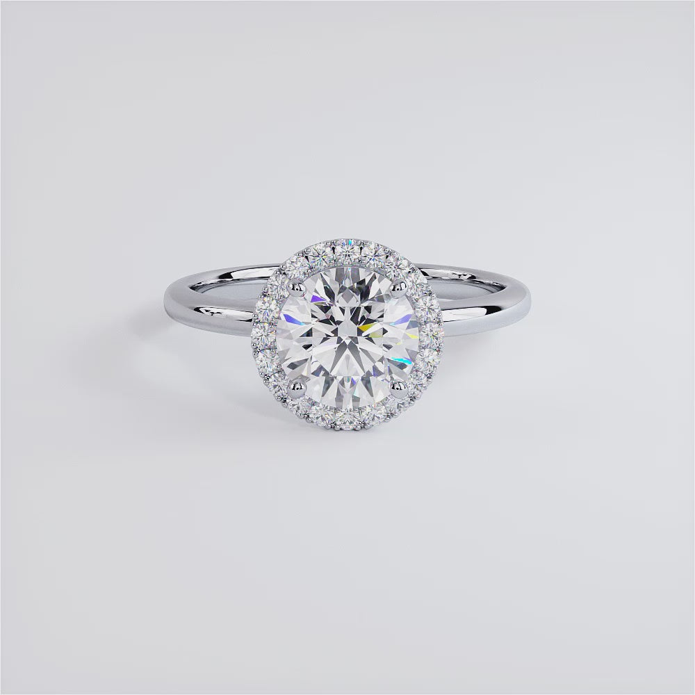 1.5 Carat Round Brilliant Petite Micropavé Halo