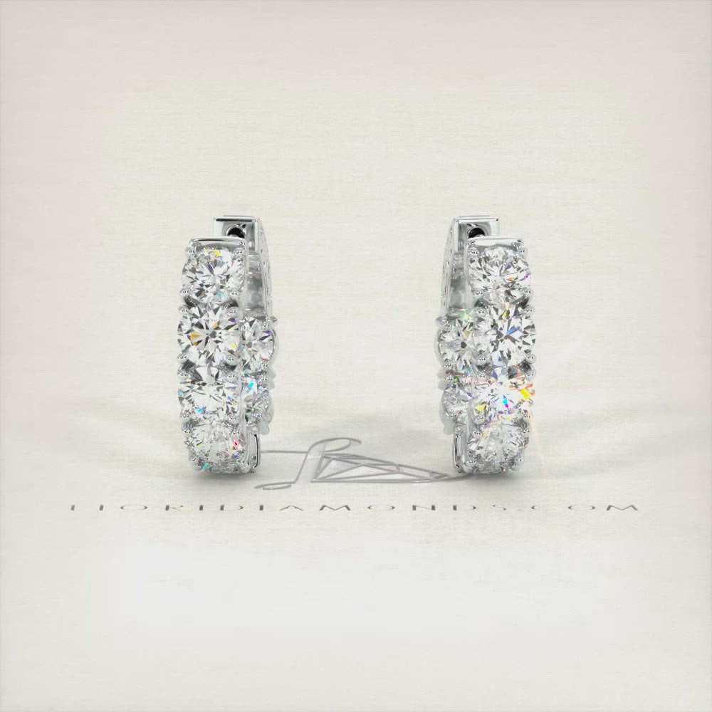 7.00ctw F-SI Ladies Huggie Hoop Earrings 14k White Gold