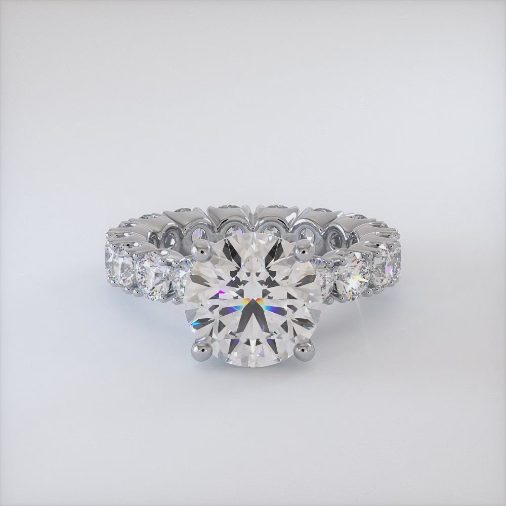 7.40ctw GIA Certified Round Brilliant Lab Grown Diamond Eternity Engagement Ring set in 14k White Gold