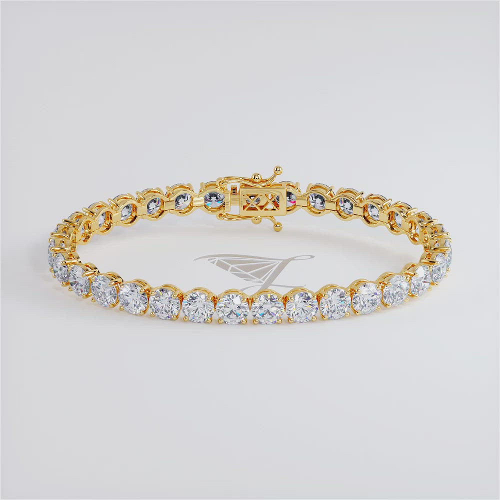 17.00ctw Round Brilliant Diamond Tennis Bracelet set in 14k Yellow  Gold