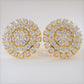 2.34ctw Diamonds Cluster Stud Earrings 14k Yellow Gold
