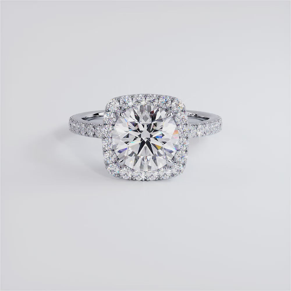 2 Carat Round Brilliant High Set Halo