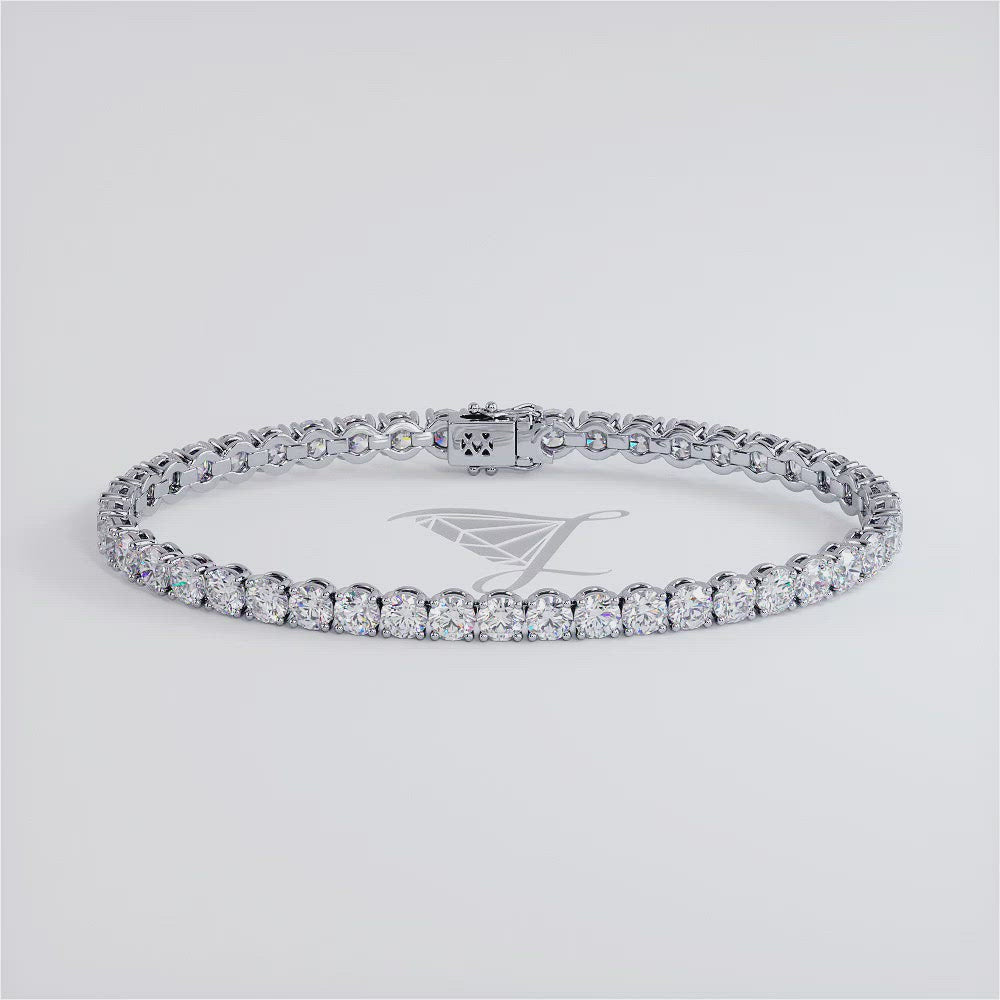 9.50ctw Round Brilliant Diamond Tennis Bracelet set in 14k White Gold