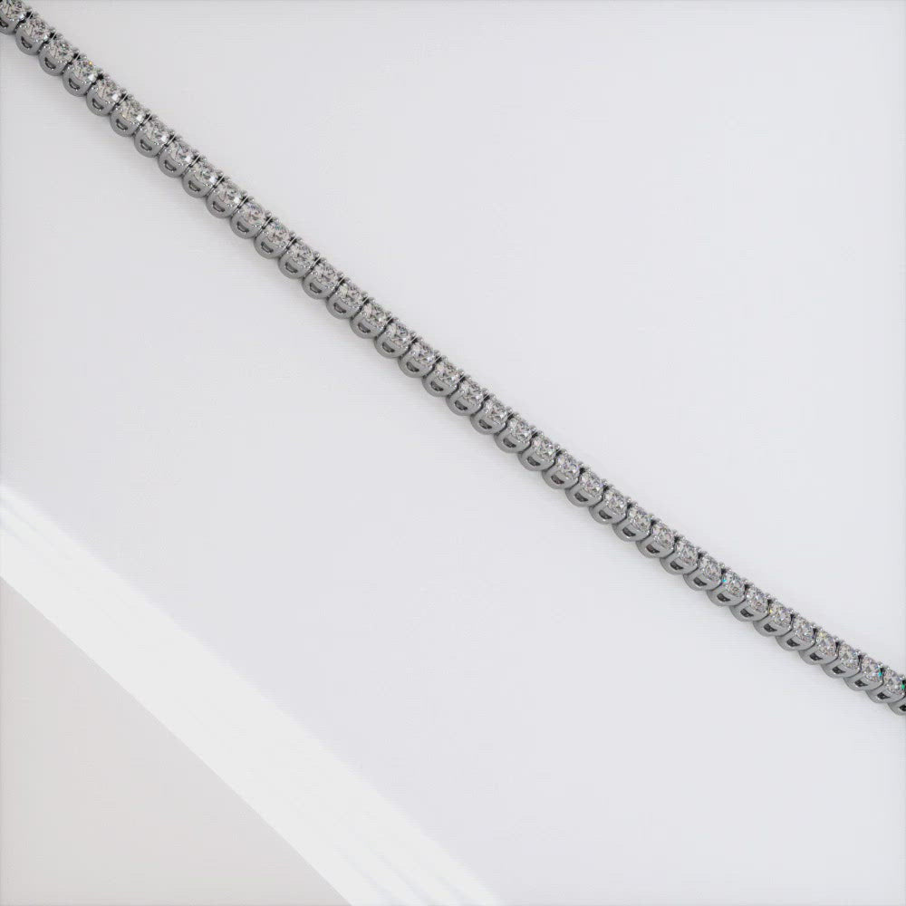 3.10ctw Round Brilliant Straight Diamond Eternity Tennis Necklace Set in 14k White Gold