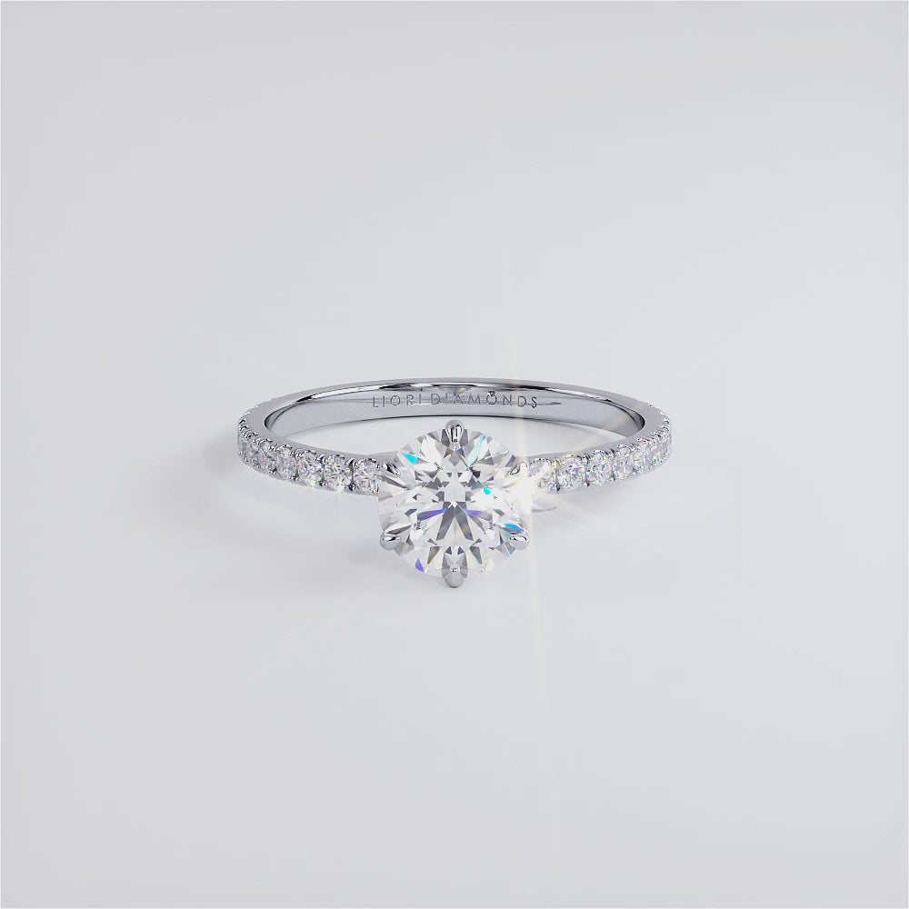 1.5 Carat Round Brilliant Petite Micropavé 6 Prong