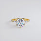 3.73ctw GIA Certified Round Brilliant Micropavé 6 Prong Petite Lab Grown Diamond Engagement Ring 14k Yellow Gold