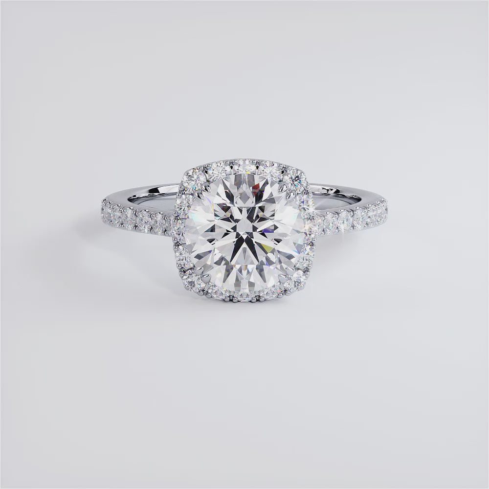 2 Carat Round Brilliant Micropavé Halo