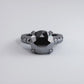 7.52 Carat Natural Black Diamond Engagement Ring Vintage Style 14k Black Gold