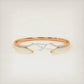 0.65 Carat Pave Diamond Bangle Open Cuff Bracelet 14k Rose Gold