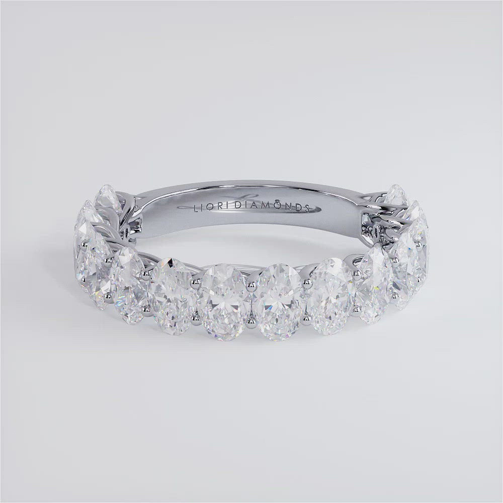 4.75ctw Oval Cut Diamond Wedding Band Ring Anniversary Ring 14k White Gold